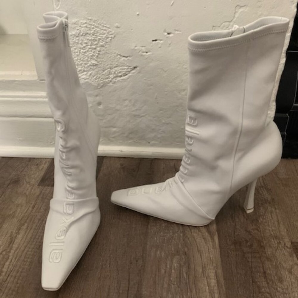 Alexander Wang Vanna High Heel Stretch Mid Calf Boots EU 37 US 7